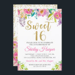 Chic Pink Gold Floral 16 . Geburtstag 16 Geburtsta Einladung<br><div class="desc">Chic Pink Gold Floral 16 . Geburtstag 16 Geburtstag Einladung</div>