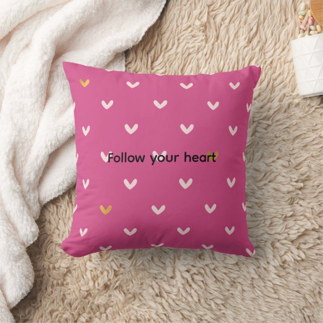 Chic Pink Gold Hearts Birthday Kissen (Decke)