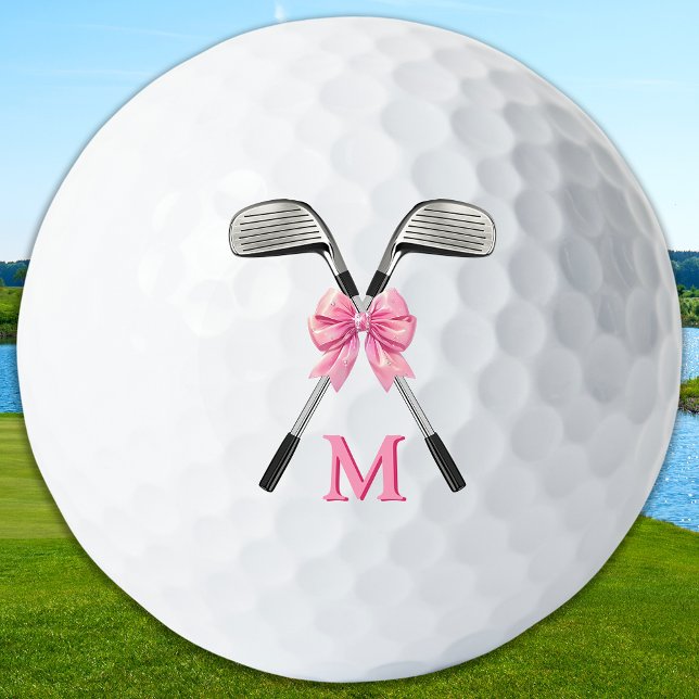 Chic-Pink-Golfschläger & Bow personalisiert mit Mo Golfball (Von Creator hochgeladen)