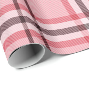 Chic Pink & Graues Kariertes Modedesign-Party Geschenkpapier