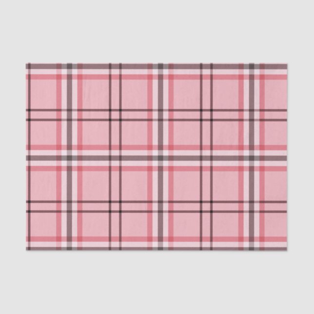 Chic Pink & Graues Kariertes Modedesign-Party Seidenpapier (Vorderseite)