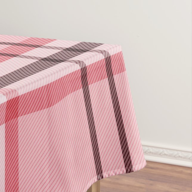 Chic Pink & Graues Kariertes Modedesign-Party Tischdecke (Beispiel)