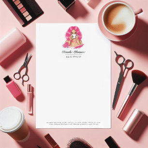 Chic Pink Hair Salon Briefbogen