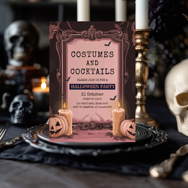 Chic Pink Halloween-Party Einladung (Von Creator hochgeladen)