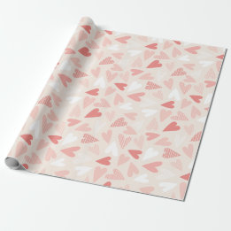 Chic Pink Hearts Valentinstag Geschenkpapier