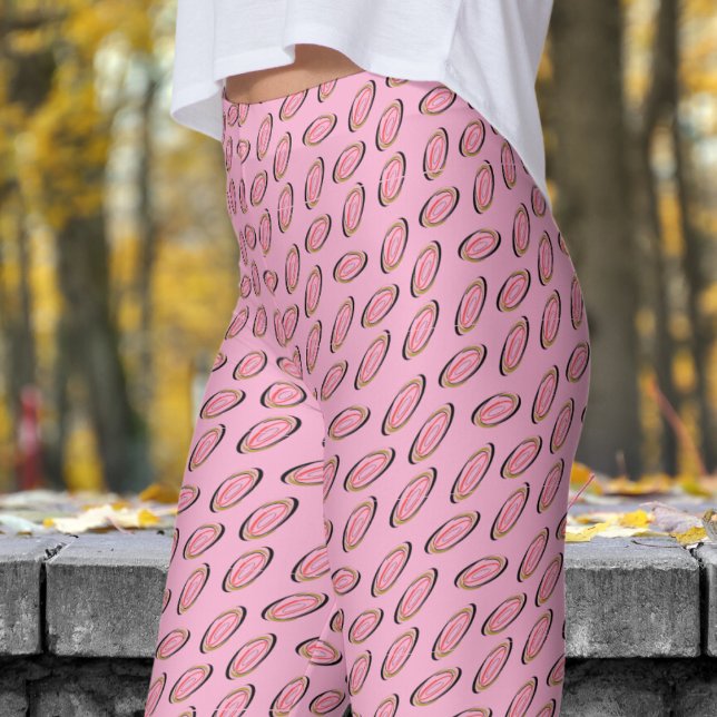 Chic Pink Helix Muster Leggings (Chic Pink Helix Pattern Leggings)