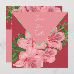 Chic Pink Hibiskus Save the Date