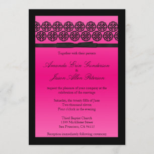 Chic Pink Hochzeit Einladung mit Bow