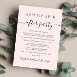 Chic Pink Hochzeitsempfang Einladung<br><div class="desc">Chic hellrosa Eleganz oder private Hochzeitsankündigung und Hochzeitsempfang oder Feier Party Einladung. "Happily Ever After Party" ist in einfacher moderner Typografie und einem stylischen Drehbuch mit Swashes geschrieben. Personalisieren Sie Ihre Ankündigung und Einladung und fügen Sie Ihre Namen in ein signaturähnliches Skript ein. Auf der Rückseite finden Sie Ihre Vornamen...</div>