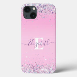 Chic Pink Holographic Glitz Glitzer Case-Mate iPhone Hülle