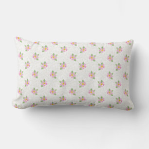 Chic Pink Hund Rose auf texturiertem weißem Lumbal Lendenkissen