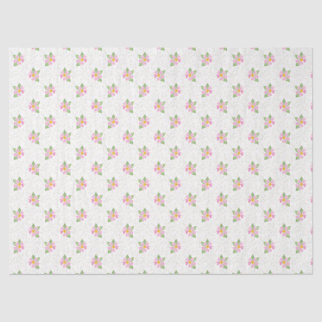 Chic Pink Hund Rose auf Texturierten Weißzettel Pa Seidenpapier (Vorderseite)