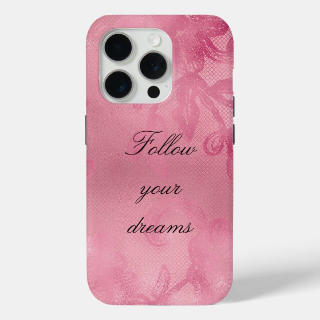Chic Pink Lace Case-Mate iPhone Hülle (Rückseite)