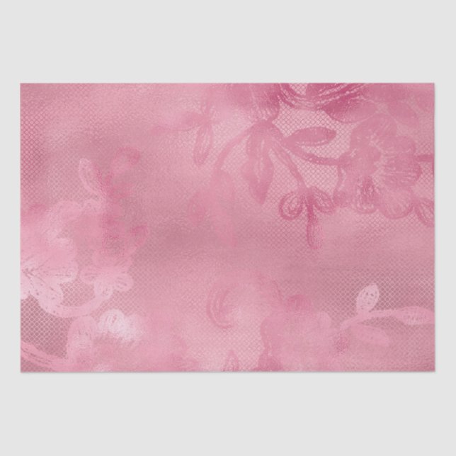 Chic Pink Lace Seidenpapier (Vorderseite)