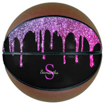 Chic Pink Lila Glitzer Sparkle Tropfen Monogram