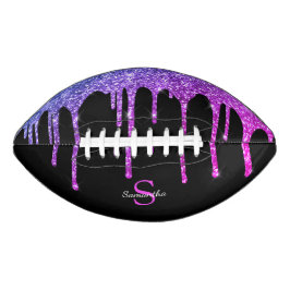 Chic Pink Lila Glitzer Sparkle Tropfen Monogram Football