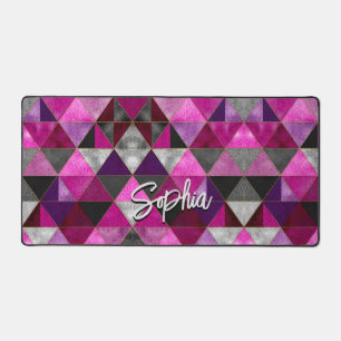 Chic pink lila grau geometrisch schreibtischunterlage