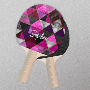 Chic pink lila grau geometrisch tischtennis schläger