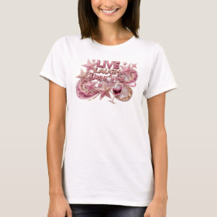 Chic Pink LIVE LAUGH DRINK WINE Tragbare Kunst T-Shirt