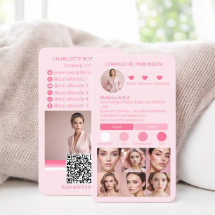Chic Pink Makeup beauty Social Media Influencer Visitenkarte