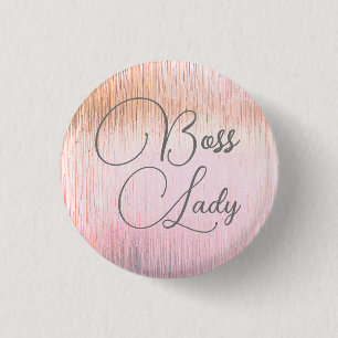 Chic Pink Mattiert Glass Boss Lady Button