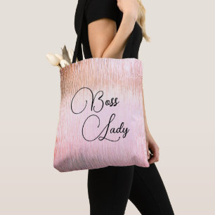 Chic Pink Mattiert Glass Boss Lady Tote Bag Tasche