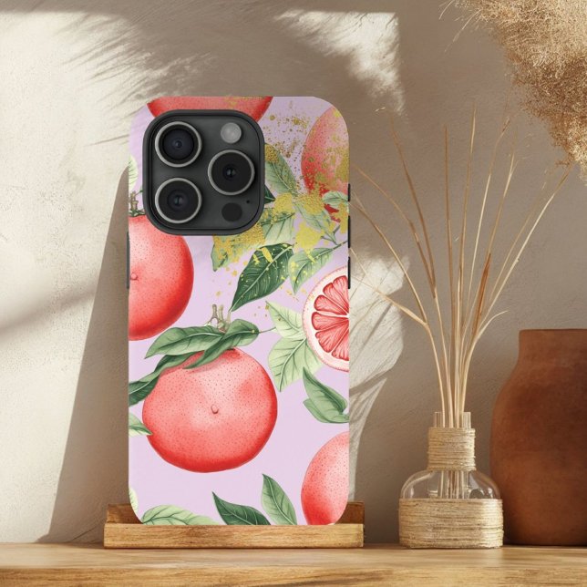 Chic Pink, Mauve und Gold Grapefruit Luxus Akzent Case-Mate iPhone Hülle (Von Creator hochgeladen)