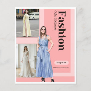 Chic Pink & Moderne Serif Mode Neue Kollektion  Flyer