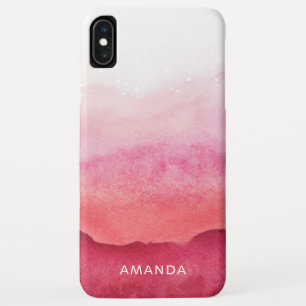 Chic Pink Ombre Aquarellbläschen Monogram Case-Mate iPhone Hülle