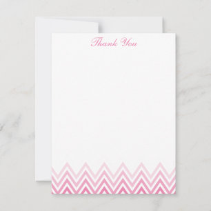 Chic Pink Ombre Chevrons Cartes Note