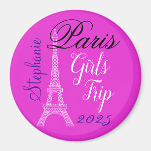 Chic Pink Paris Eiffelturm Girls Tour Magnet