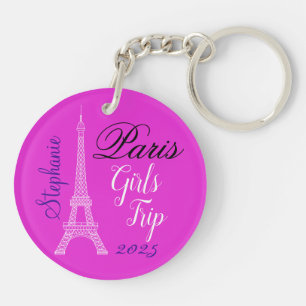 Chic Pink Paris Eiffelturm Girls Tour Schlüsselanhänger