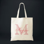Chic Pink Personalisierte Bezeichnung Monogramm Tragetasche<br><div class="desc">Karo in über 100 beliebten Hochzeitsstuben aus der "Wedding Tragetaschen" Kollektion meines Shops!</div>