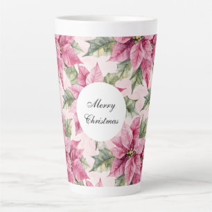 Chic Pink Poinsettia Blume Weihnachten Milchtasse