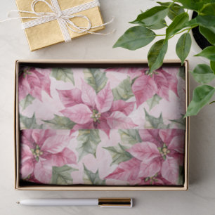 Chic Pink Poinsettia Blume Weihnachten Seidenpapier