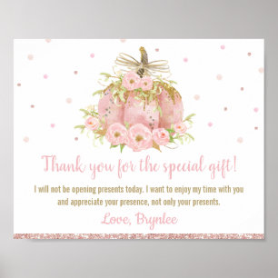 Chic Pink Pumpkin Geburtstag wird nicht öffnen Ges Poster