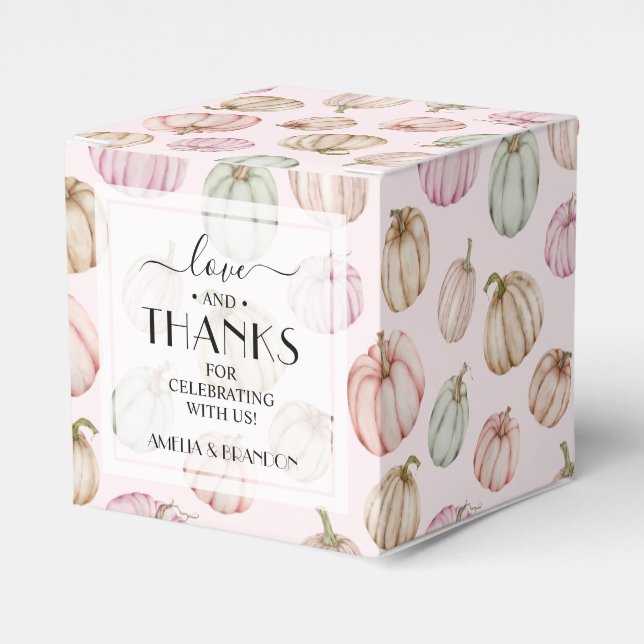 Chic Pink Pumpkins Girl Baby Dusche Geschenkschachtel (Vorderseite)