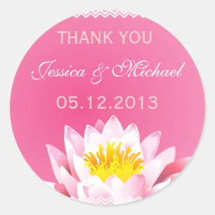 Chic Pink Radial Lotus Danke Aufkleber