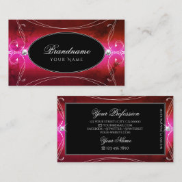 Chic Pink Red Black Verziert Sparkle Jewels Orname Visitenkarte