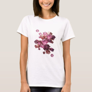 Chic Pink ROSAKRISTALL-WÜRFEL FLIEGT DURCH DEN WEL T-Shirt