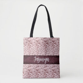 Chic Pink Rose Blush Glittery MarmorPersönlich ang Tasche