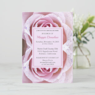 Chic Pink Rose Brautparty-Einladung Einladung