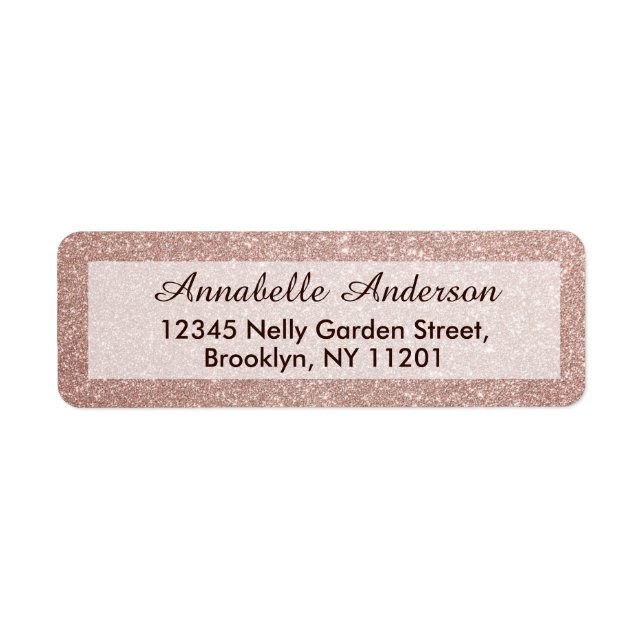 Chic Pink Rose Gold Glitzer Personalisiert (Vorne)