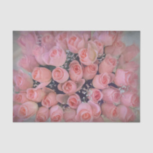 Chic Pink Roses Bouquet Land Vintag Seidenpapier