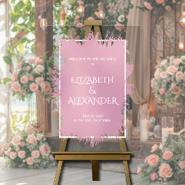 Chic Pink Splash Wedding Willkommen Acrylschild