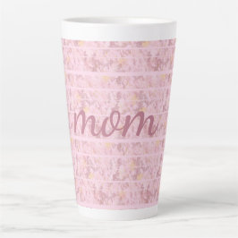 Chic Pink Stripes Mit Monogramm Milchtasse