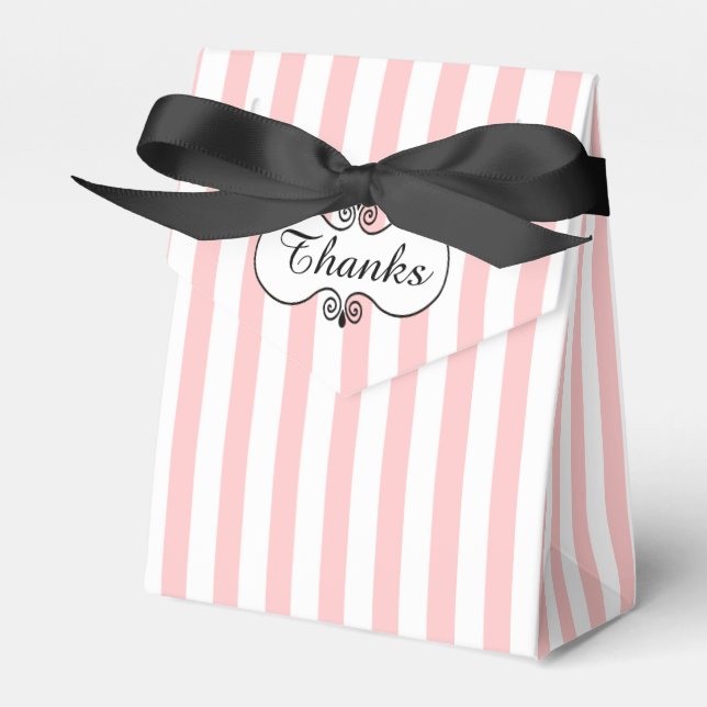Chic Pink Stripes Occaise Gefallen Geschenkschachtel (Vorderseite)