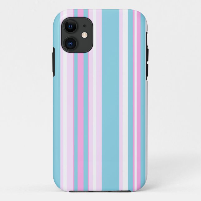 Chic Pink Türkis White Stripe iPhone 5/5 s Fall Case-Mate iPhone Hülle (Rückseite)