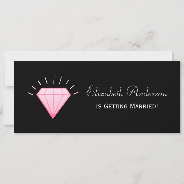 Chic Pink und Black Diamond Bling Brautparty Einladung (Vorderseite)