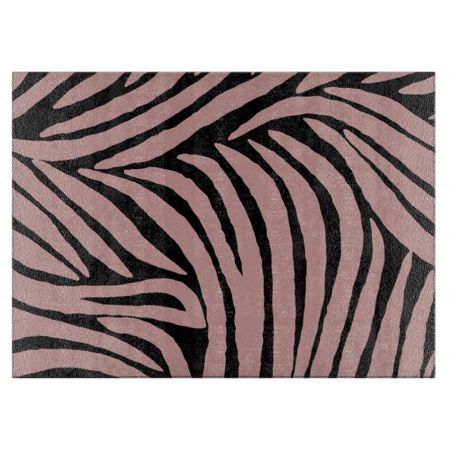 Chic Pink und Black Zebra Print Schneidebrett (Vorderseite)